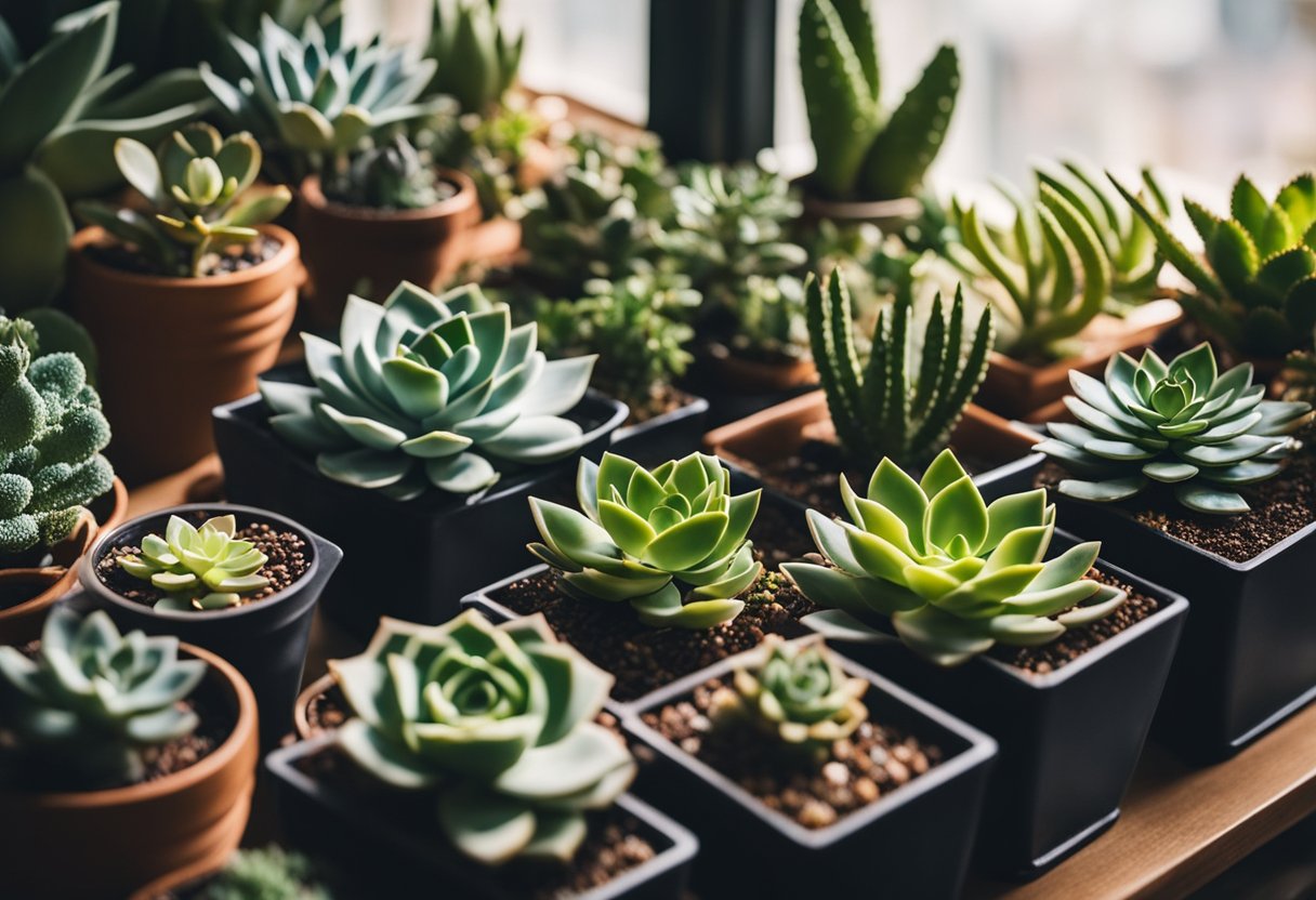 small succulents on table