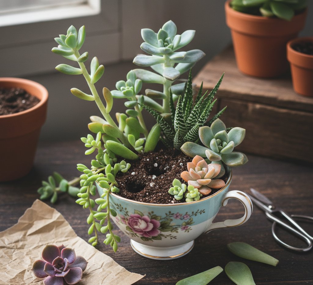 Arranging Succulent Cuttings