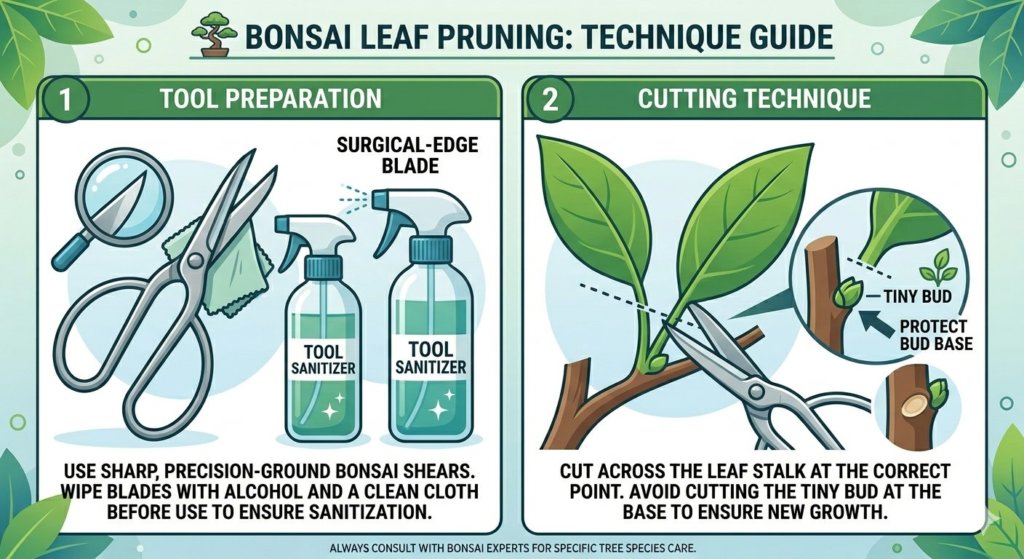 Bonsai Leaf Pruning, Protecting the Buds
