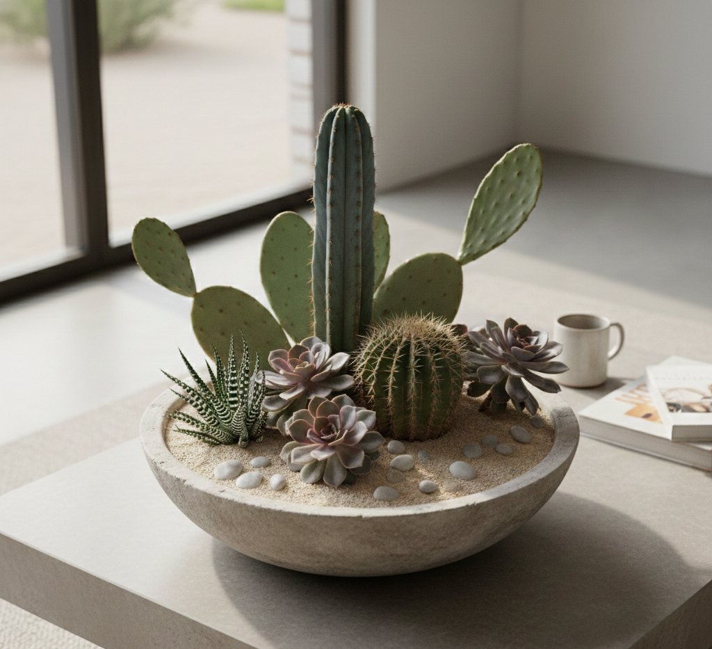 Mixed Cactus and Succulent Compositions