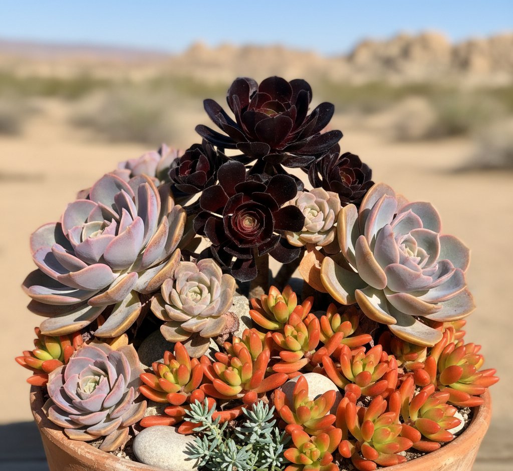 Red, Pink, and Purple Succulent Varieties