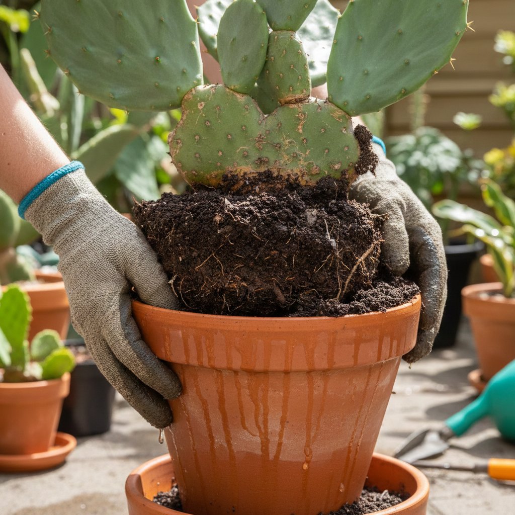 Removing Cactus from Saturated Soil