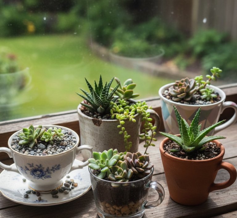 Succulent Mini Gardens In Teacups