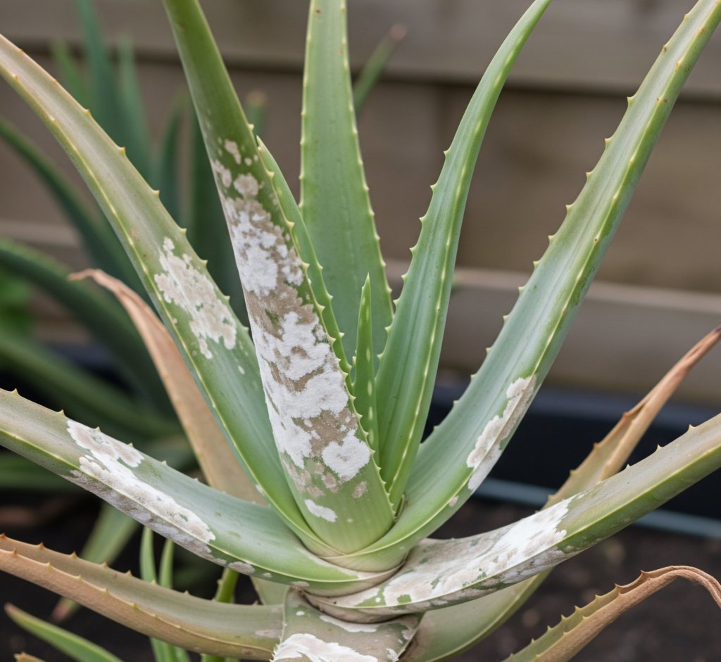 aloe with powdery mildew