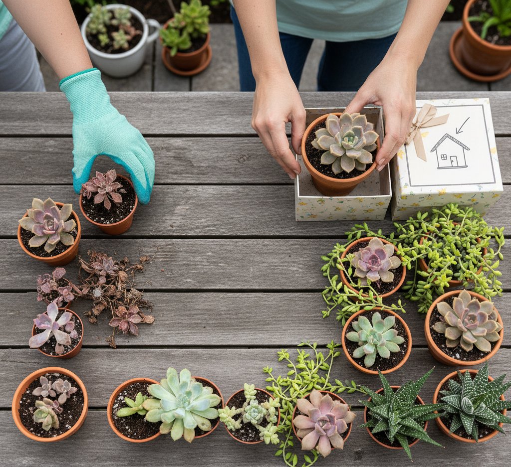 decluttering succulent collection