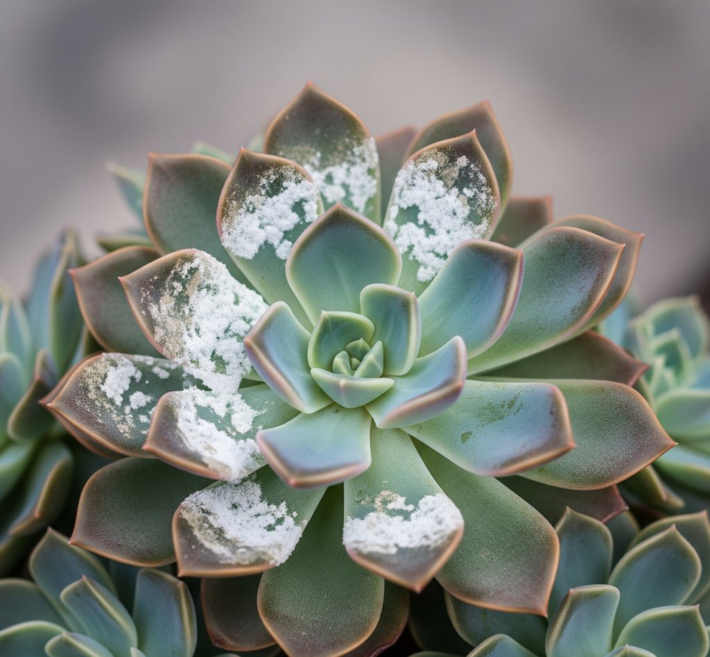 echeveria with powdery mildew