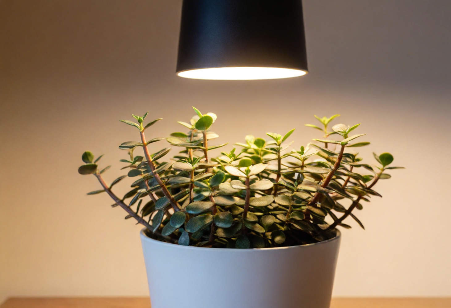 Light Close Above Potted Succulent Plant