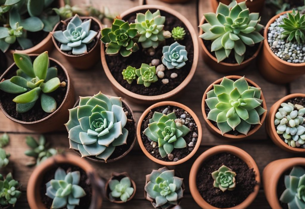 many succulents from above