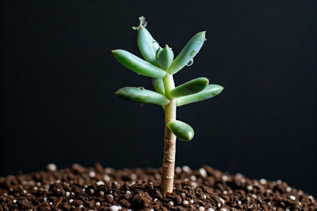 new succulent cutting planted