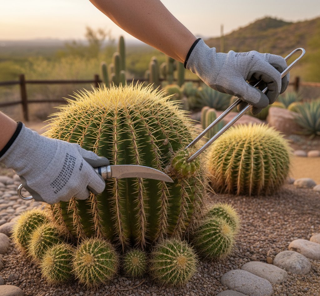 removing cactus pups