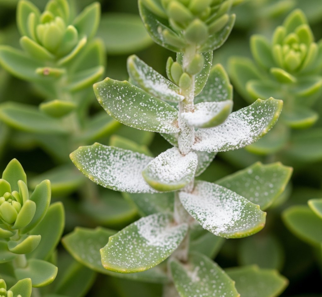 sedum with powdery mildew
