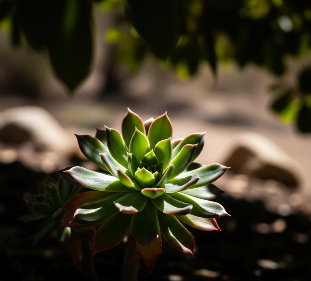 succulent in partial shade