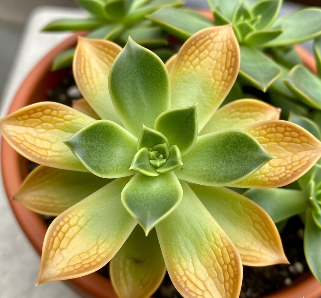 succulent with deficiency in magnesium